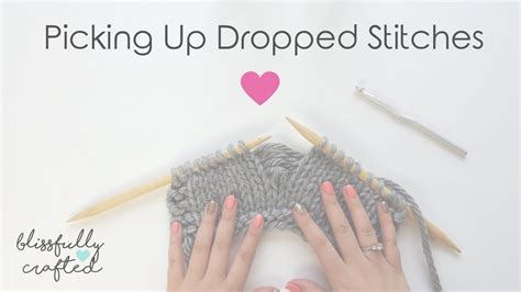How To Picking Up Dropped Stitches Stocking Stitch Youtube