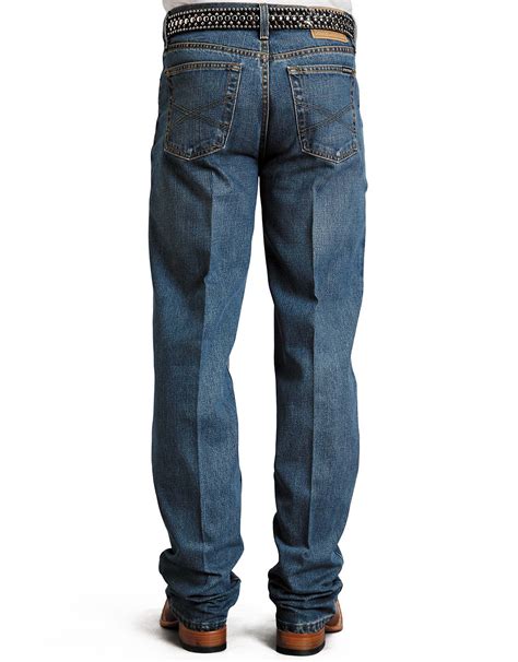 Stetson Mens 1520 Mid Rise Relaxed Fit Straight Leg Jeans Medium