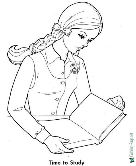 School Girl Coloring Pages Coloring Pages