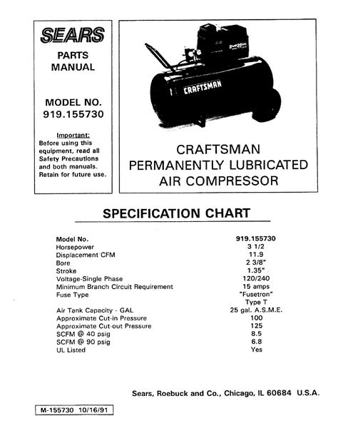 How much does your compressed air cost? Craftsman 919155730 User Manual AIR COMPRESSOR Manuals And Guides L0807015
