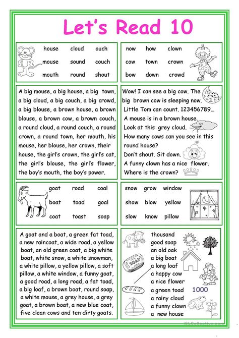 One Click Print Document Reading Comprehension Worksheets Phonics