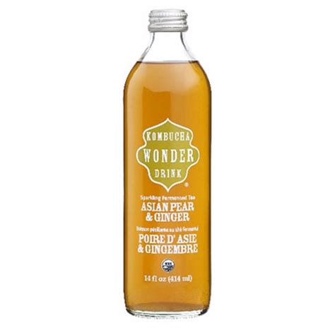 Buy Wonder Drink Kombucha Tea Pear And Ginger Single Bottle 414ml Online