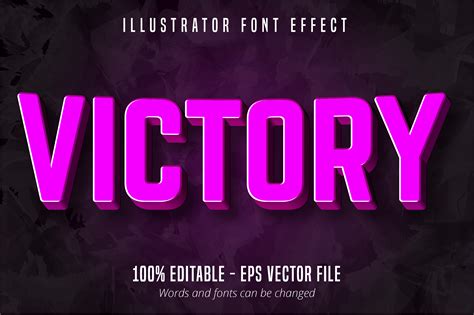 Victory Text 3d Purple Editable Text Effect 1060016 Vector Art At Vecteezy