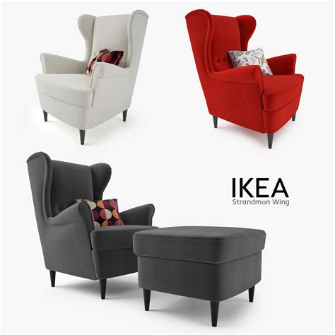 The strandmon is a pretty classic wing chair. 3d model ikea strandmon wing chair