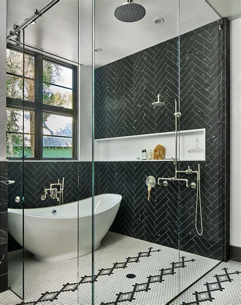 Black And White Bathroom With Industrial Accents Contemporary