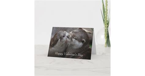 two adorable otters happy valentine s day holiday card zazzle