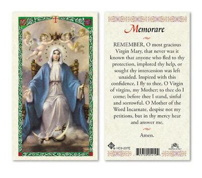 Memorare Laminated Prayer Cards Pack Of English New Religious Gift My Xxx Hot Girl