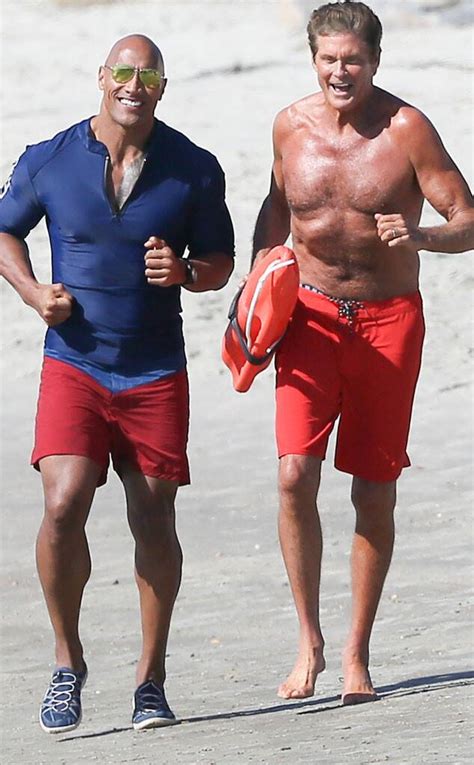 Your dreams of becoming a lifeguard are about to. David Hasselhoff Films Baywatch Movie With Dwayne The Rock ...