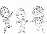 Dibujos de Heroes en pijama para Colorear - Dibujos-Online.Com