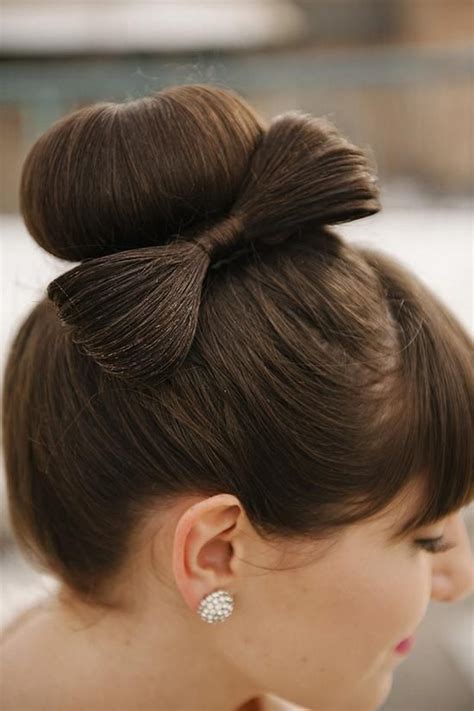 How Cute Is This Bun Complete With Its Own Real Hair Bow Perfect