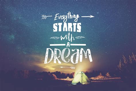 The Design Of Our Starts With A Dream Inspirational Quote Wall Mural