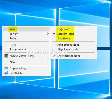 Right click context menu on desktop. Change Size of Desktop Icons in Windows 10 | Tutorials