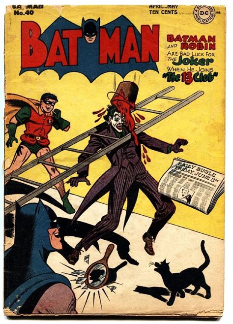 Batman 40 Famous Joker Cover 1947 Dc Golden Age Batman Comic Cover