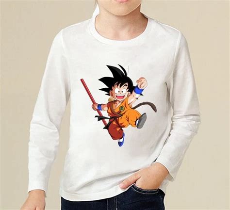 Dragon Ball Z Rejoicing Kid Goku Long Sleeve Kids T Shirt Long Sleeve