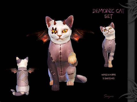 Набор Demonic Cat Аксессуары Моды для Sims 4