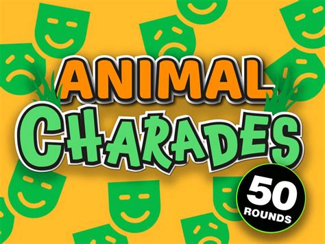 Animal Charades Party Game Charades Powerpoint Game For Etsy Uk