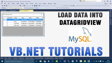 VB NET Tutorials Load Data Into DataGridView From MySQL Database YouTube