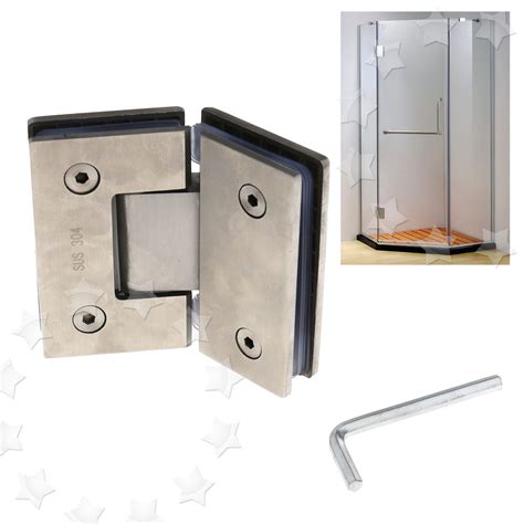 Glass Door Hinge For Inset Doors Bathroom Shower Polished Chrome Plated 135º 730052883428 Ebay