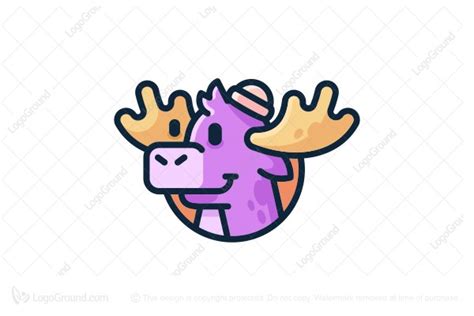 Logo With Purple Moose In The Hat