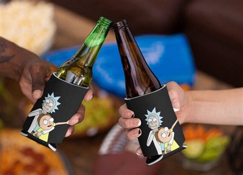 Rick And Morty Koozie Can Cooler Etsy