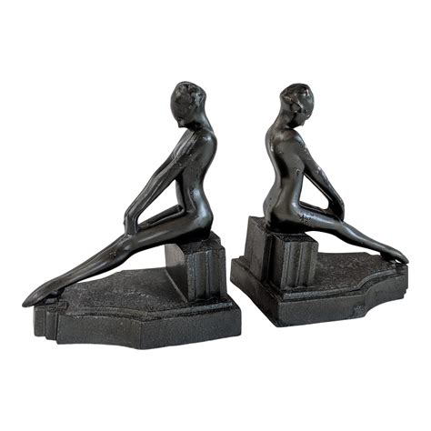 1930s vintage frankart female nudes stylized bookends a pair chairish