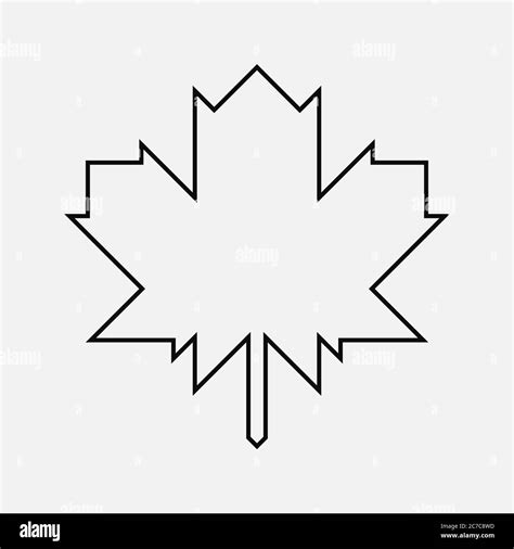 Outline Icon Of Maple Leaf Stock Vector Image And Art Alamy