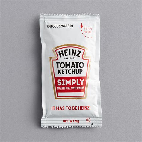Heinz Simply Heinz 9 Gram Ketchup Packets 1000case