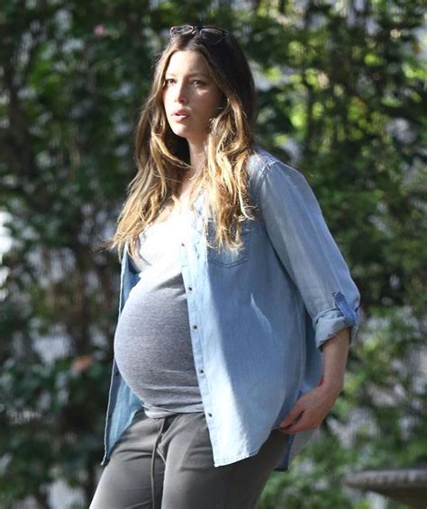 Any Day Now Jessica Biel Sports Poppin Baby Bump As She Returns To Work Her Long Hours On Set