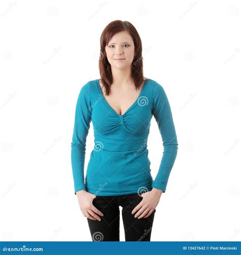 Young Caucasian Woman In Casual Clothes Stock Photo Image Of