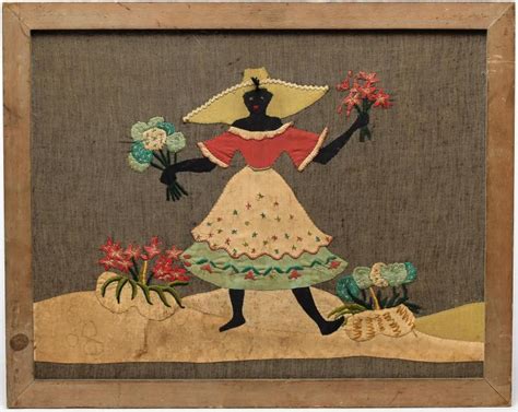 Sold Price African Americana Folk Art Textile Embroidery Invalid