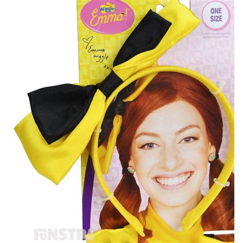 She loves wearing bows in her hair and even on her shoes. The Wiggles: Emma Wiggle Bow Headband & Shoe Bows - Funstra