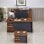 ATLAS 79″ Modern Home & Office Furniture Desk Brown Black – Casa Mare