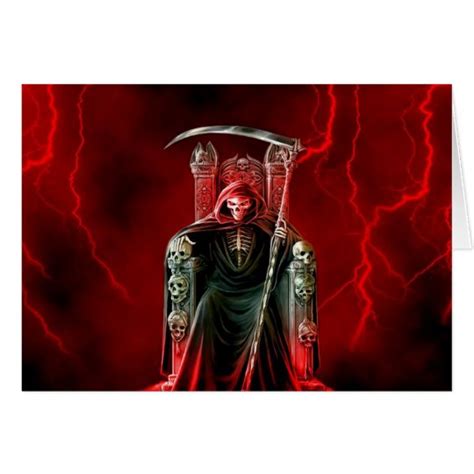 Birthday Grim Reaper On His Throne Card Zazzle