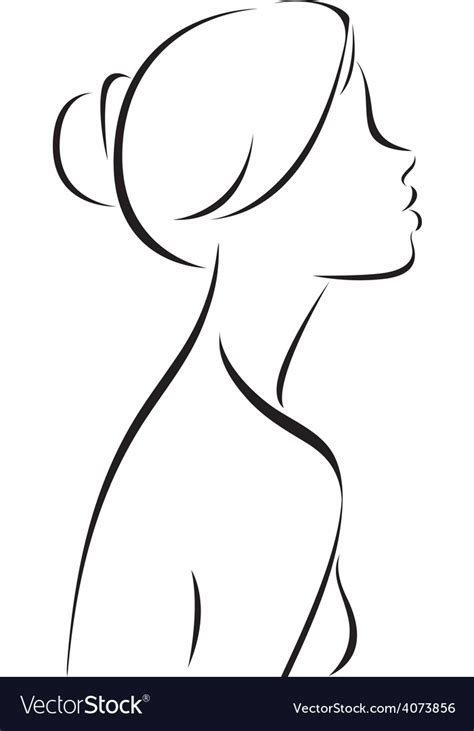 Women body line images stock photos vectors shutterstock. Line drawing of women profile Royalty Free Vector Image