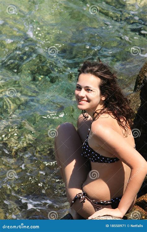 Woman Relaxing On The Beach Stock Image Image Of Outside Water