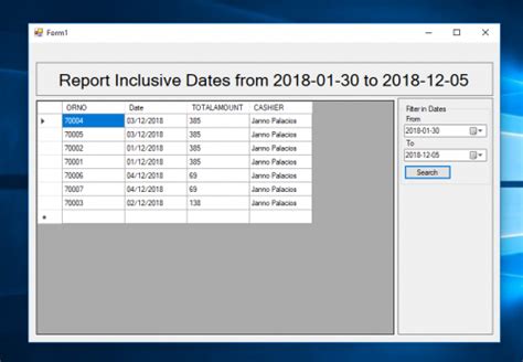 How To Create Inclusive Dates Report In C Free Source Code And Tutorials