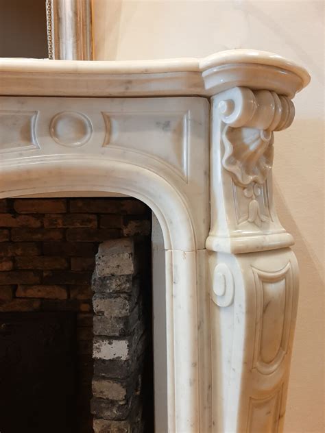 Antique White Marble French Fireplace Piet Jonker