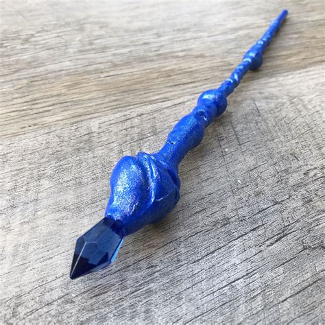 Cobalt Blue Blue Crystal Tip Wand Ooak Wizard Witch Wands Etsy