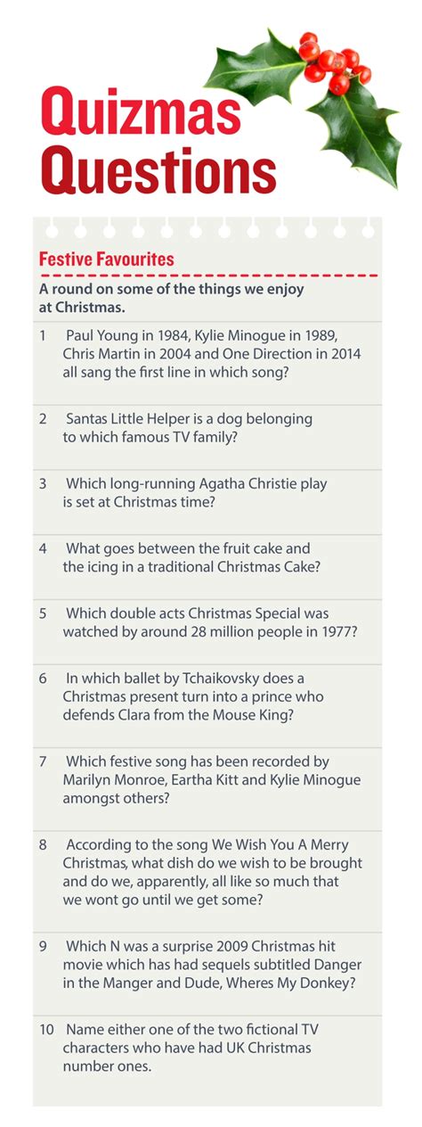 5 Best Printable Christmas Trivia For Adults