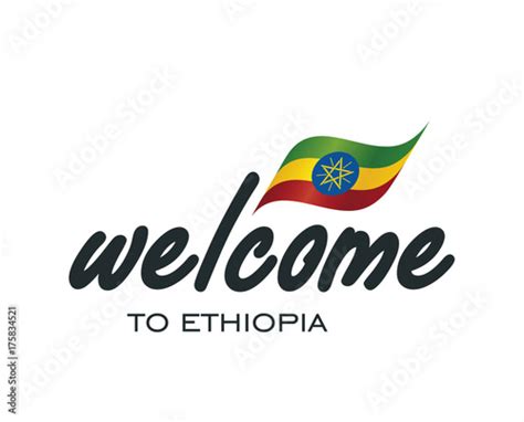 Welcome To Ethiopia Flag Sign Logo Icon Stock Image And Royalty Free