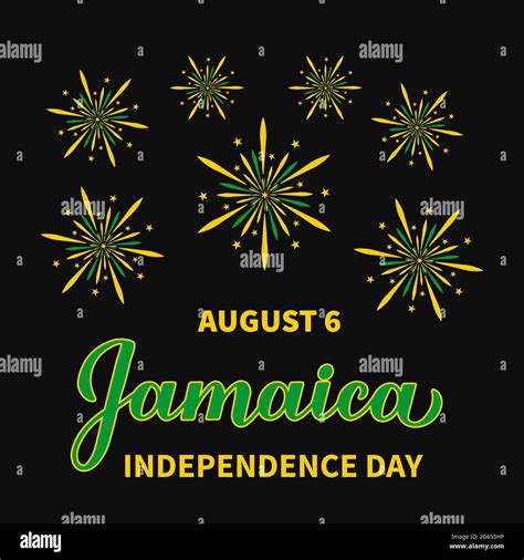 Jamaica Independence Day Typography Poster Jamaican Holiday Celebrated On August 6 Vector