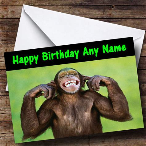 Cheeky Funny Monkey Personalised Birthday Card The Card Zoo