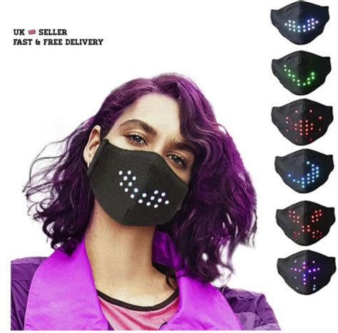 Funny Party Voice Activated Mask Voice Control Facemask Led Masks Cool