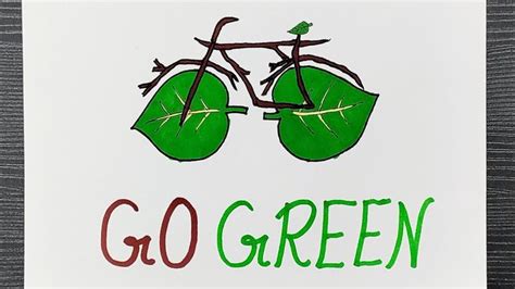 Go Green Poster Drawing Easy World Environment Day Drawing Step