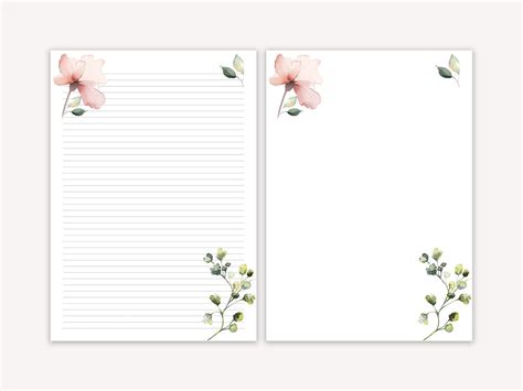 Floral Printable Letter Template Line Sheet Printable Letter Paper My