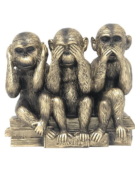 Three Wise Monkeys See No Evil Hear No Evil Speak No Evil Made Of