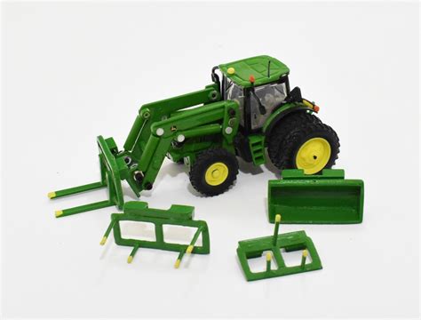 Buy Them Safely Ertl Farm Toy Custom John Deere Tractor W John Deere Loader Bale Fork
