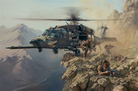 Black Hawk Special Delivery Military Artist Stuart Brown Military