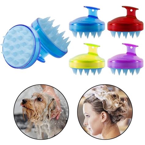 Soft Gel Silicone Head Body Massager Comb Anti Dandruff Hair Care Shampoo Brusher Bath Spa