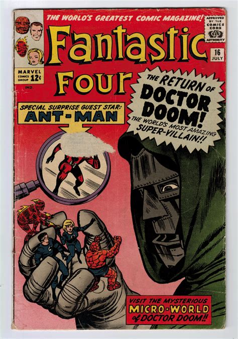 Fantastic Four 16 15 1st Ant Man X Over 1963 Off White Pages Ebay